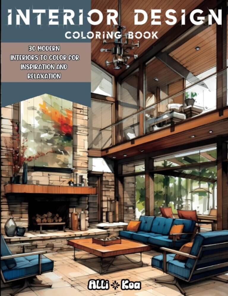 Interior Design Coloring Book: For Adults 30 Modern Interiors To Color For Inspiration and Relaxation ISBN-13 ‏ : ‎ 979-8859855889