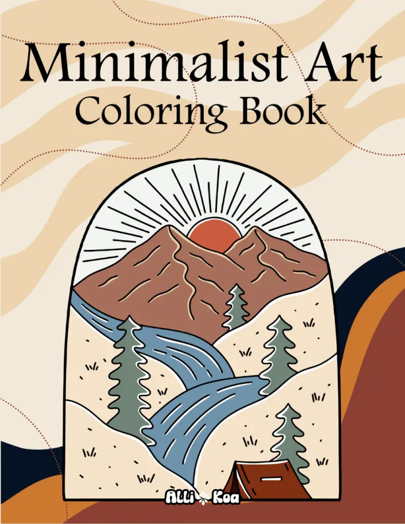 Minimalist Art Coloring Book, adult coloring, boho designs