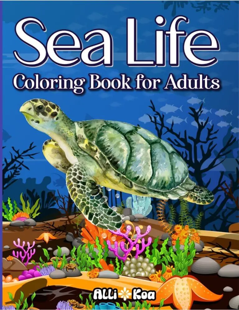anxiety coloring book for adults, sea life, under the sea, marine life coloring, ocean life, sea coloring